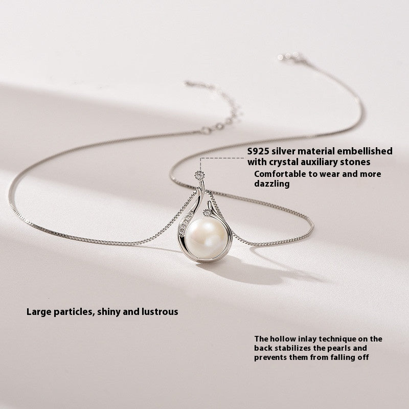 Women's Necklace S925 Silver Natural Freshwater Pearl Necklace Luxury Niche Fall Winter Sweater Chain Jewelry My Store