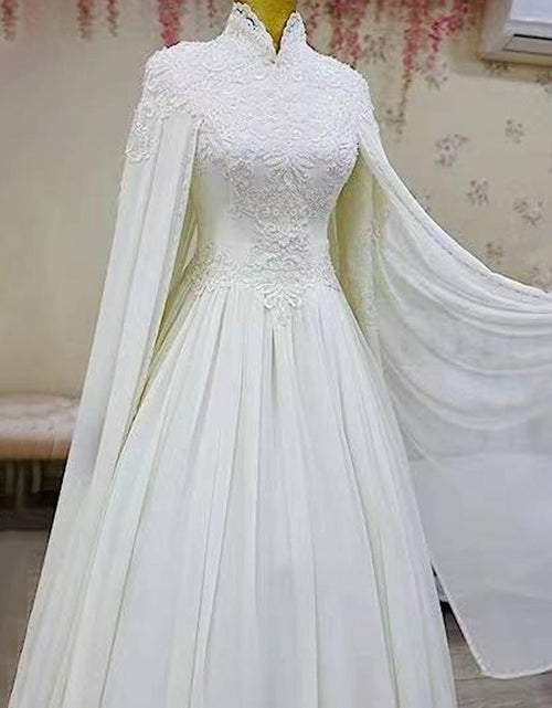 Load image into Gallery viewer, Lace Slim Long Sleeve Fishtail Wedding Dress
