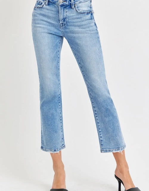 Load image into Gallery viewer, RISEN Full Size Low Rise Crop Slim Straight Jeans Trendsi
