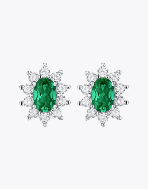 Load image into Gallery viewer, 1 Carat Lab-Grown Emerald Stud Earrings 2668south
