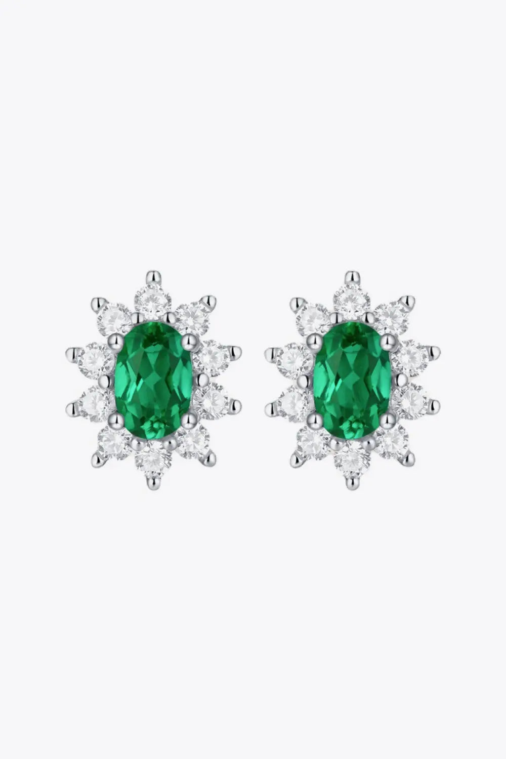 1 Carat Lab-Grown Emerald Stud Earrings 2668south