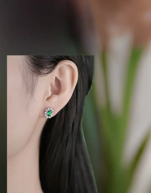 Load image into Gallery viewer, 1 Carat Lab-Grown Emerald Stud Earrings 2668south
