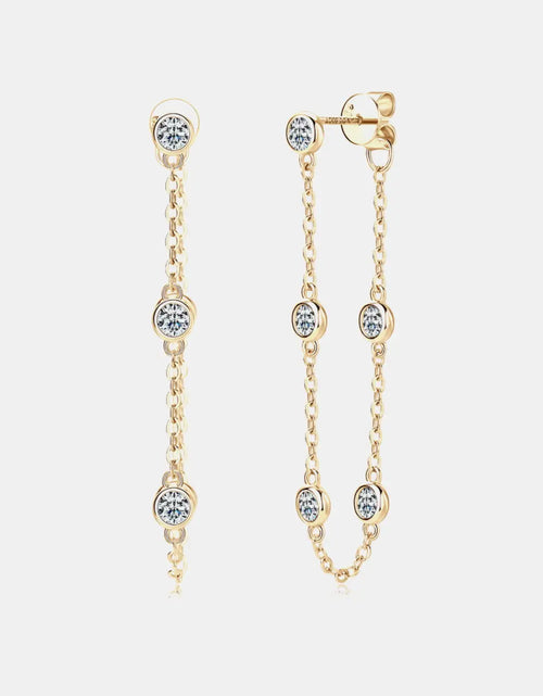 Load image into Gallery viewer, 1 Carat Moissanite 925 Sterling Silver Chain Earrings 2668south
