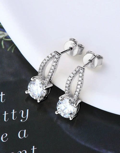 Load image into Gallery viewer, 1 Carat Moissanite 925 Sterling Silver Earrings 2668south
