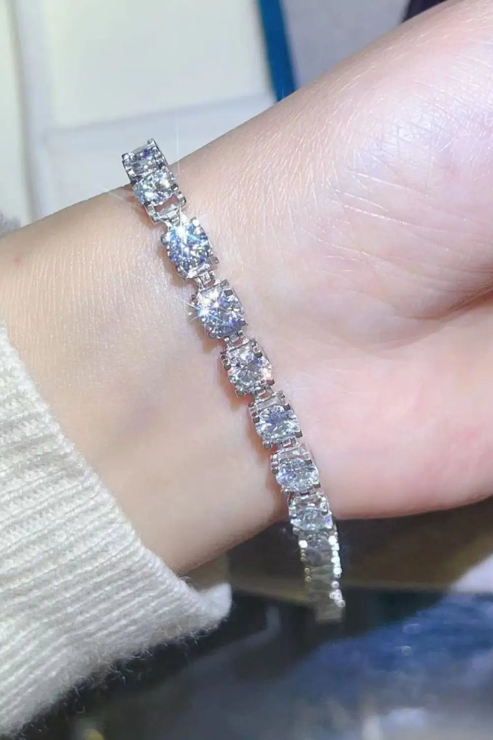 10 Carat Moissanite Platinum-Plated Bracelet 2668south