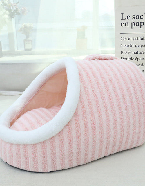 Load image into Gallery viewer, Thickened Three-dimensional Cat Nest Macaron Double-piece Autumn And Winter Warm A Facility For Children To Bore Kennel
