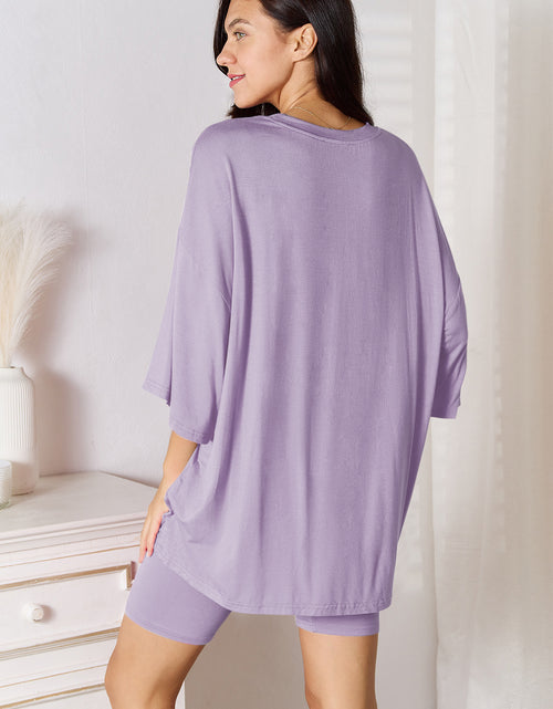 Load image into Gallery viewer, Basic Bae Full Size Soft Rayon Three-Quarter Sleeve Top and Shorts Set
