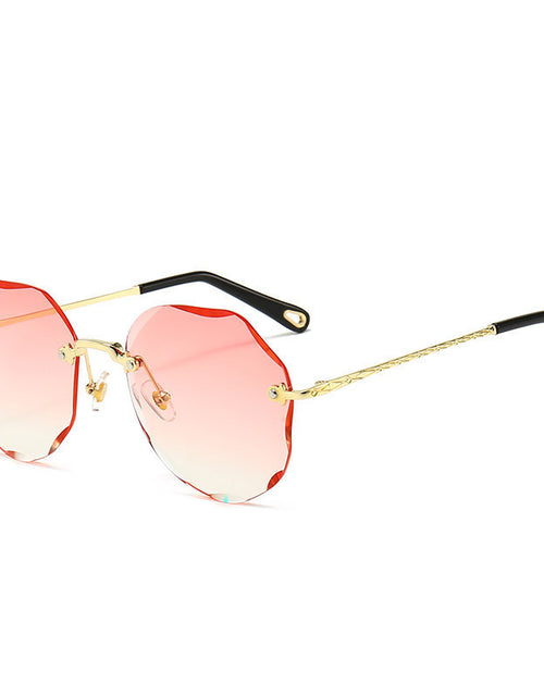 تحميل الصورة إلى عارض المعرض، Polygonal Sunglasses Women Rimless Trimmed Sunglasses
