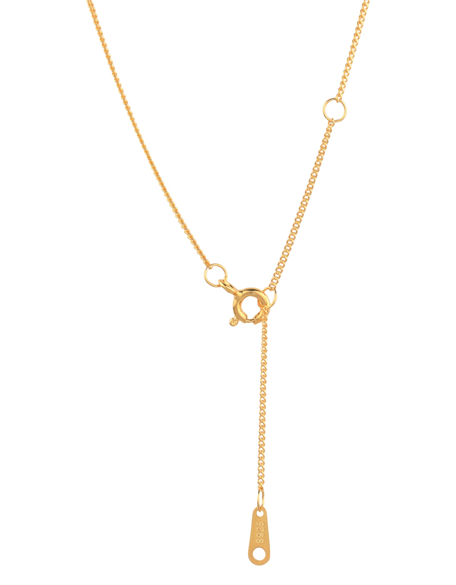 14K Gold Plated Two Circle Interlocking Pendant Necklace