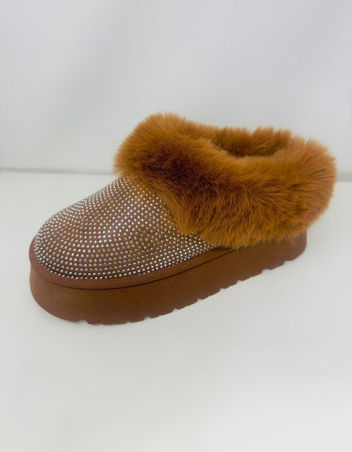 Load image into Gallery viewer, WILD DIVA Embellished Faux Fur Platform Booties
