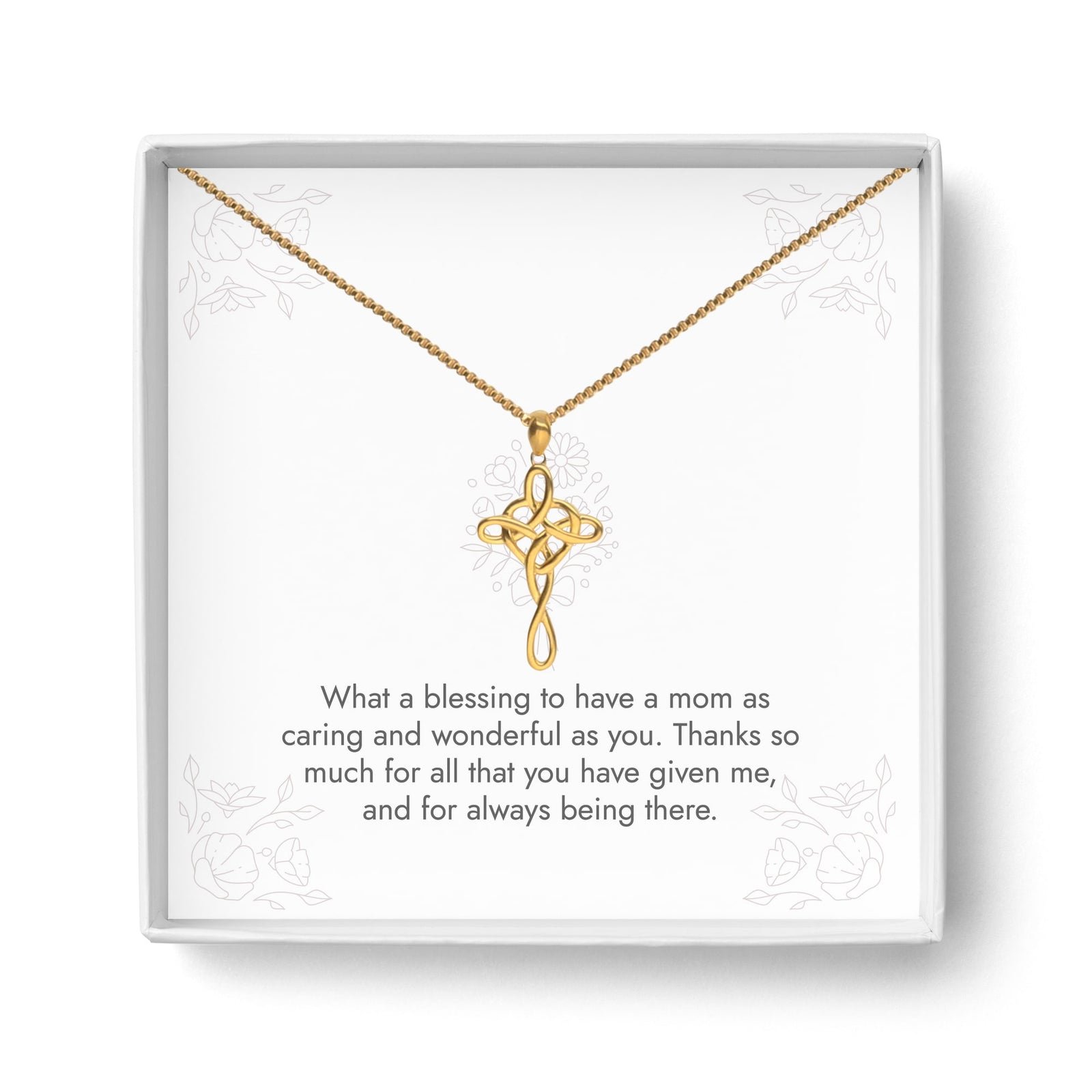 14K Gold Plated Infinity Cross Pendant Necklace 2668south