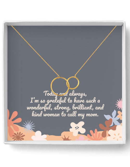 Load image into Gallery viewer, 14K Gold Plated Two Circle Interlocking Pendant Necklace 2668south
