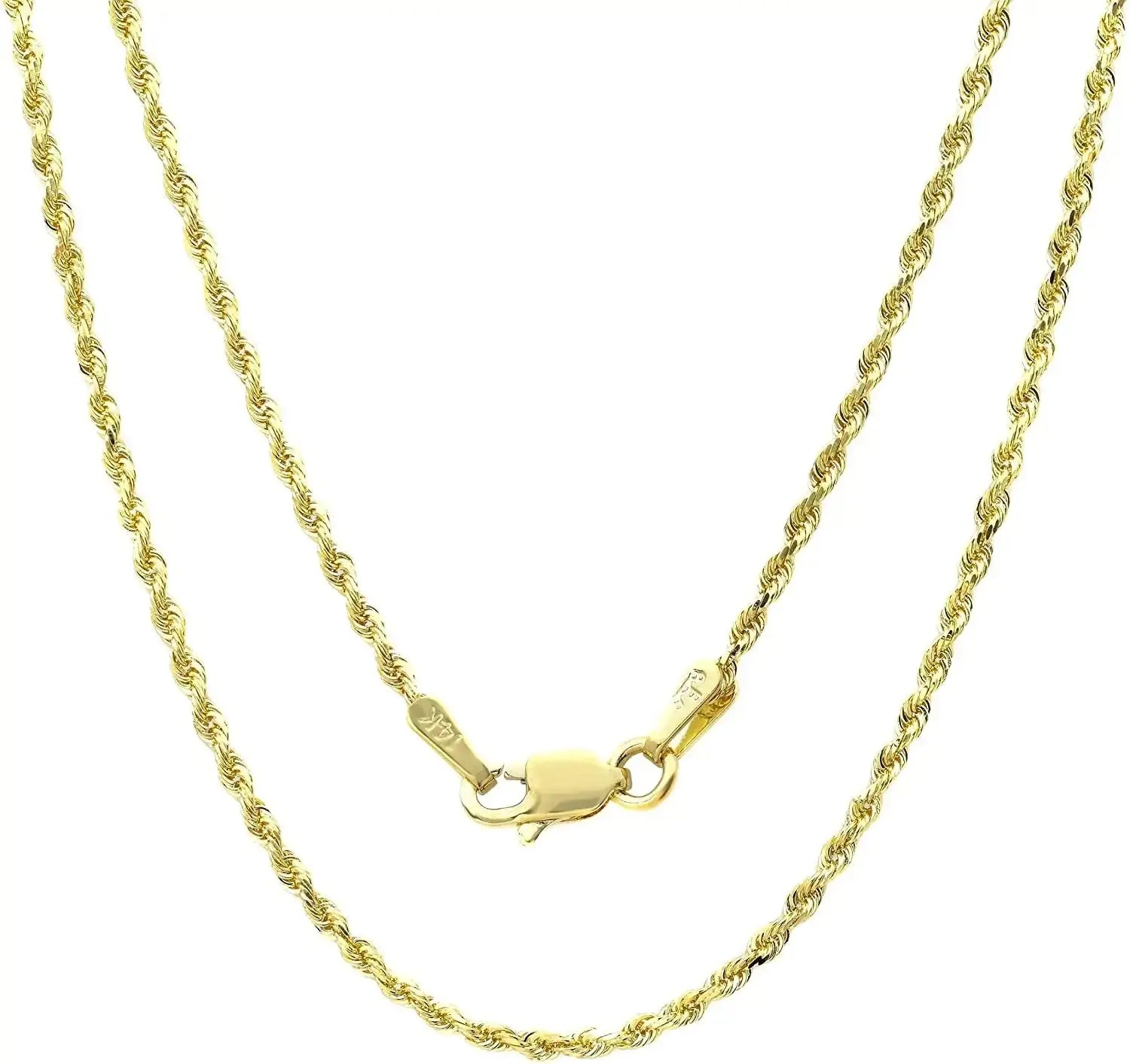 14k Gold Yellow Think Hollow Rope Chain 16"-24" 2668south