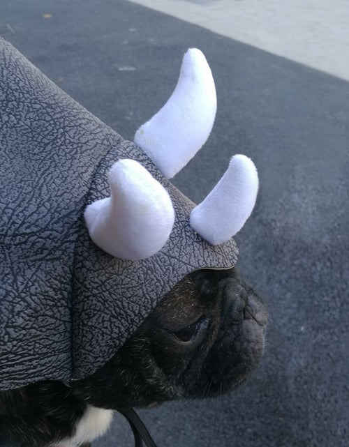 Load image into Gallery viewer, Pet Triceratops Dog Dinosaur Hat Pet Cat Dog Hat Pet Transformation Cap Pet Headgear Costume
