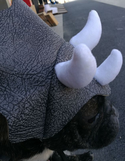 Load image into Gallery viewer, Pet Triceratops Dog Dinosaur Hat Pet Cat Dog Hat Pet Transformation Cap Pet Headgear Costume
