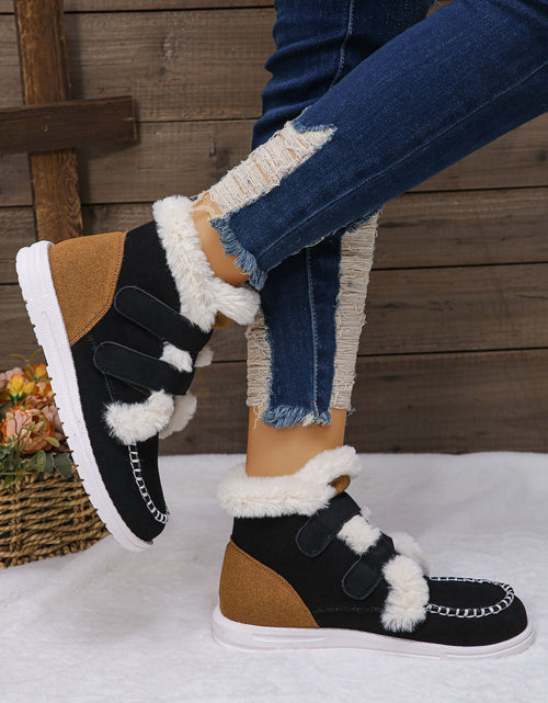 Load image into Gallery viewer, Faux Fur Round Toe Flat Boots
