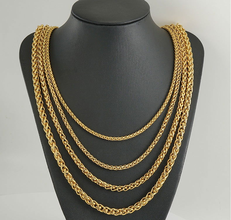 18K Gold Keel Chain Necklace Pendant Finished Chain Hip Hop 2668south