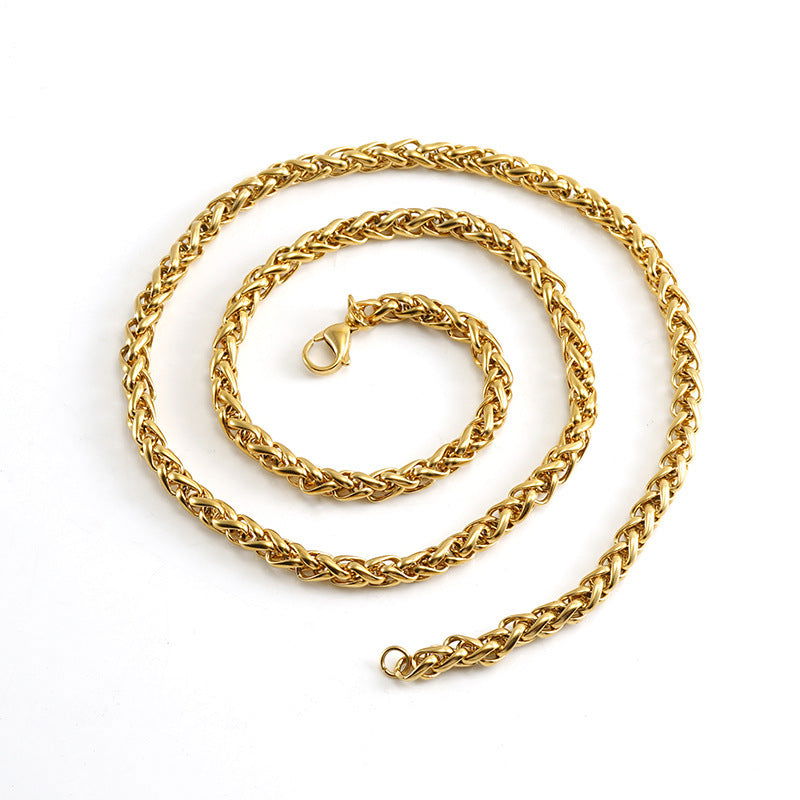 18K Gold Keel Chain Necklace Pendant Finished Chain Hip Hop 2668south