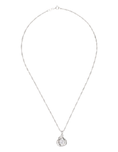 Load image into Gallery viewer, Round Knot Pendant Necklace with Cubic Zirconia
