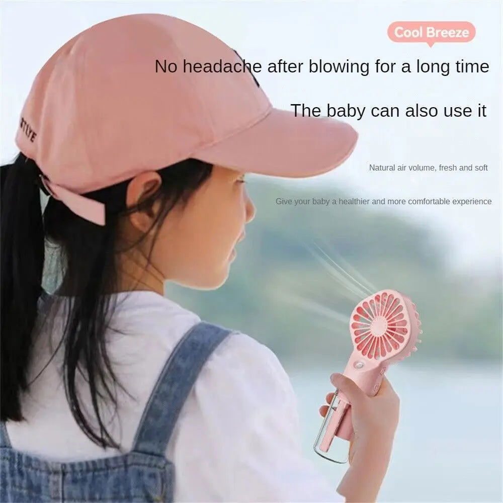 1Pc Portable Handheld Spray Fan,Water Spray Mist Fan,Student Dormitory Mini Fan,Summer Supplies, Cooling Tools,Outdoor Small Fan 2668south