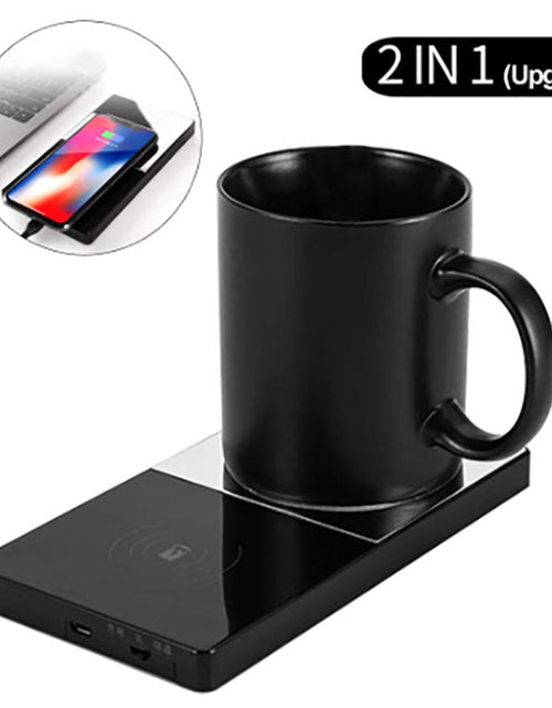 Load image into Gallery viewer, 2 In 1 Heating Mug Cup Warmer Electric Wireless Charger For Home Office Coffee Milk 2668south
