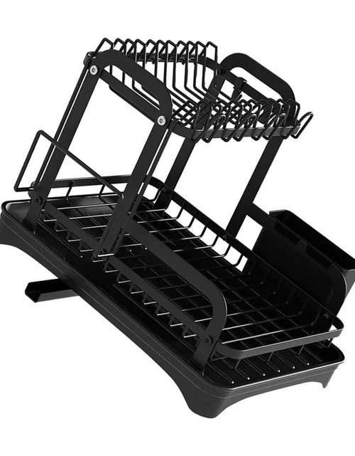 Load image into Gallery viewer, 2 Tier Dish Bowl Drainer Storage Rack Kitchen Dish Drying Rack with Drain Basket Countertop Dinnerware Organizer Drainboard 2668south
