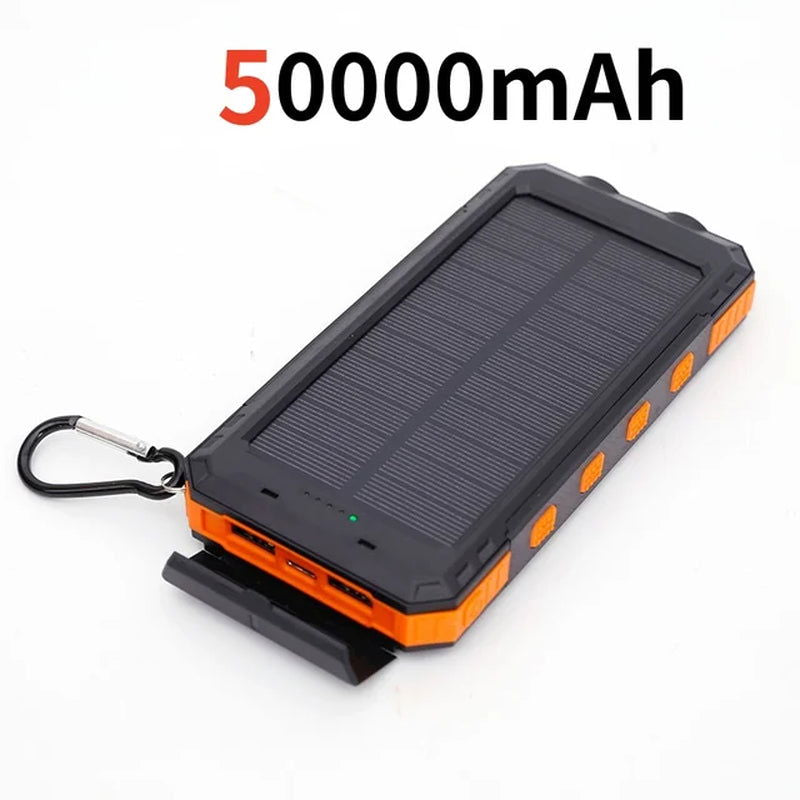 200000Mah Solar Power Bank Outdoor Wild Fishing Camping Ultra-Large Capacity Mobile Power Portable with Compass Rapid Charging ﻿ 2668south