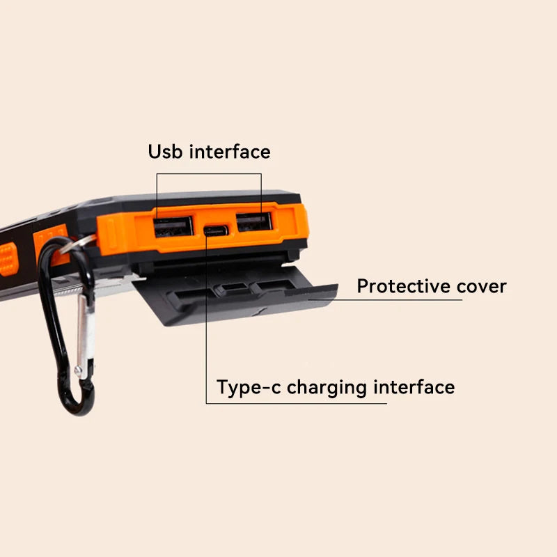 200000Mah Solar Power Bank Outdoor Wild Fishing Camping Ultra-Large Capacity Mobile Power Portable with Compass Rapid Charging ﻿ 2668south