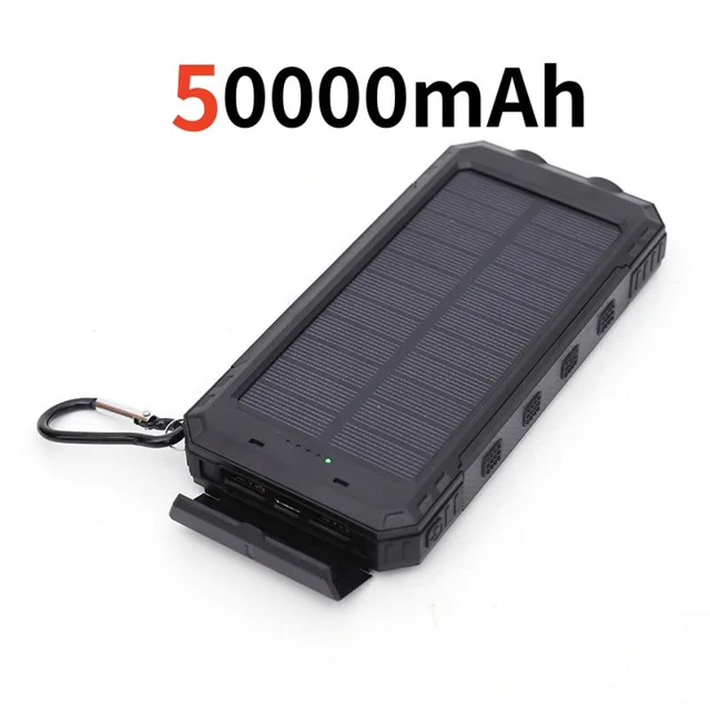 200000Mah Solar Power Bank Outdoor Wild Fishing Camping Ultra-Large Capacity Mobile Power Portable with Compass Rapid Charging ﻿ 2668south