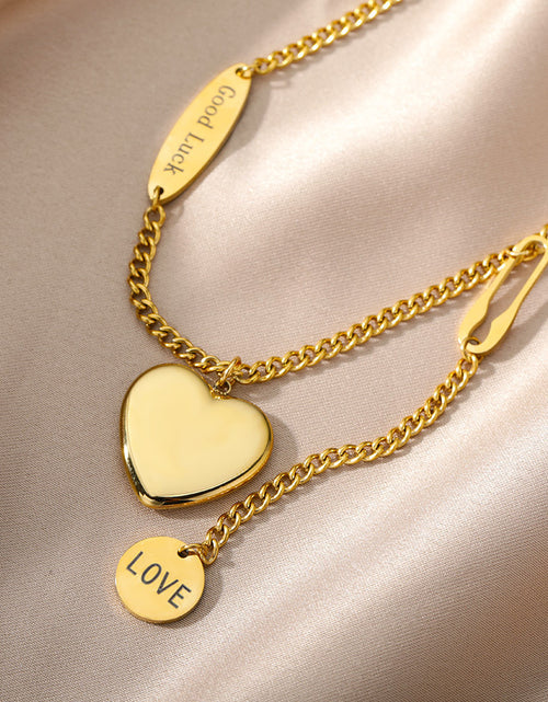 Load image into Gallery viewer, Sweet Love Pendant Necklace Temperament Double-layer Simple Design Clavicle Chain My Store
