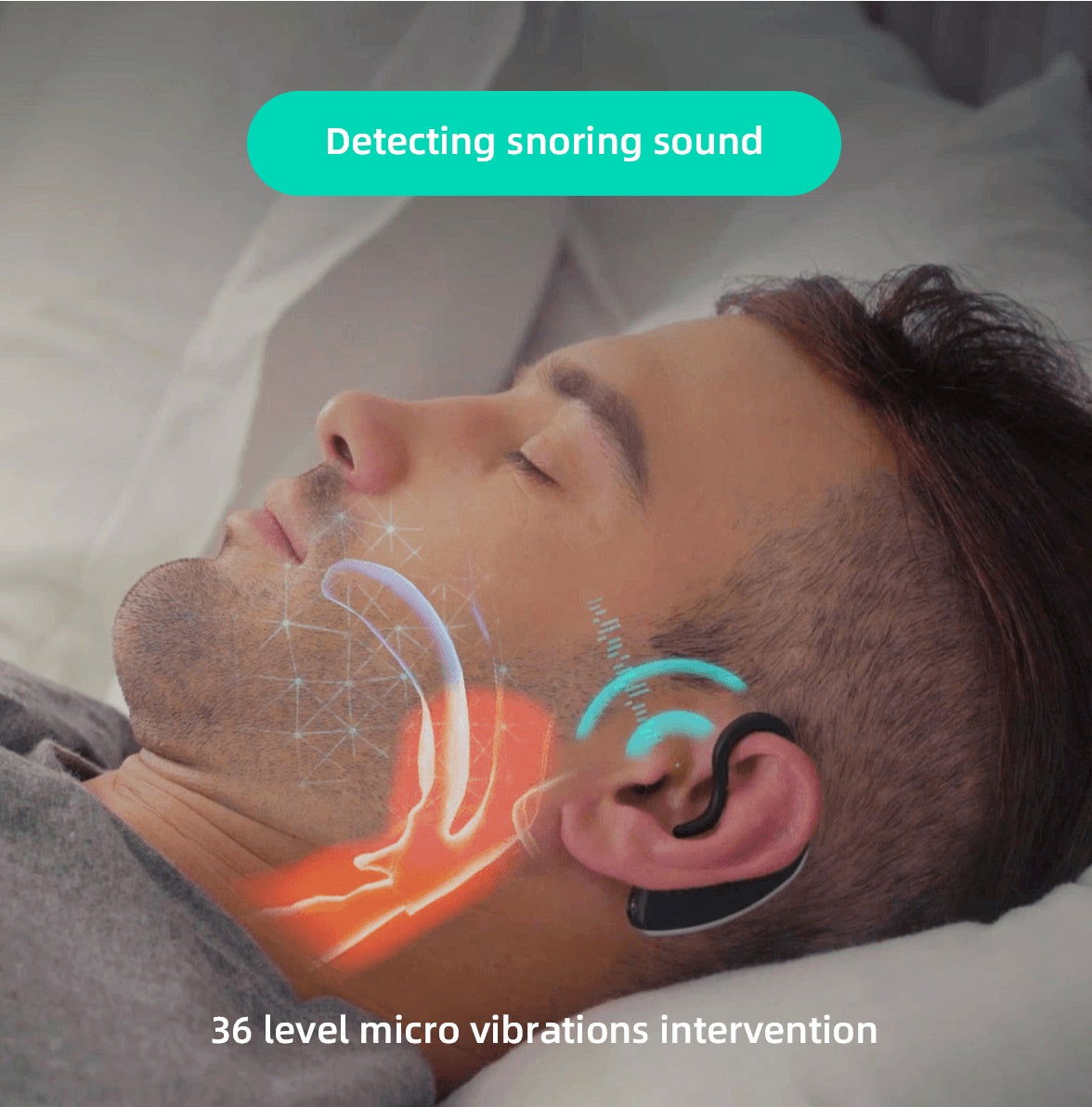 24 Hours Bluetooth Anti-snoring Device Charge Snore Earset Sleeping Aid Snoring Analyzes Sleep Datas Good Sleep 2668south