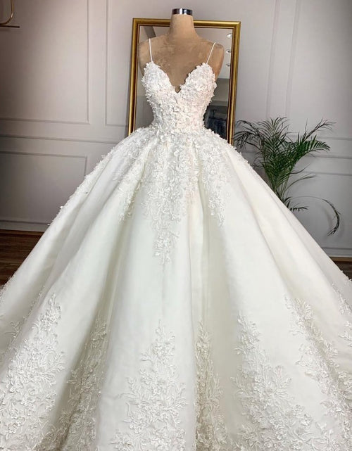 Load image into Gallery viewer, Deep V-neck Sexy Lace Floor-length Wedding Dress Romantic Aura Dignified Wedding Banquet Welcome 2024 New Spring
