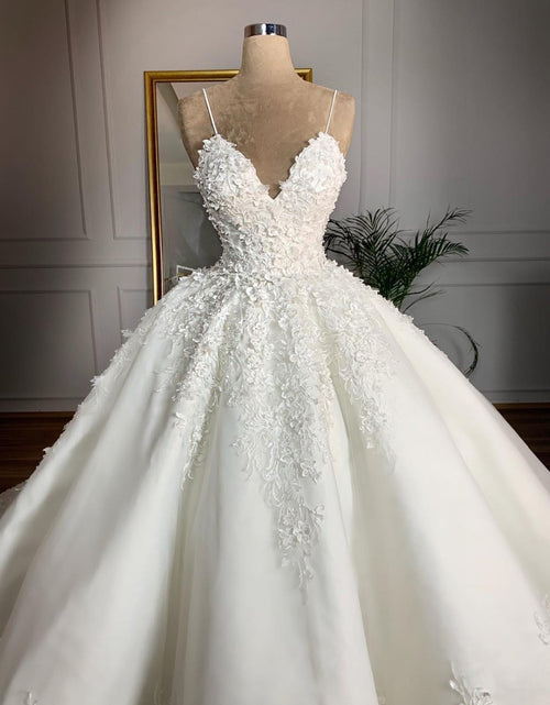 Load image into Gallery viewer, Deep V-neck Sexy Lace Floor-length Wedding Dress Romantic Aura Dignified Wedding Banquet Welcome 2024 New Spring
