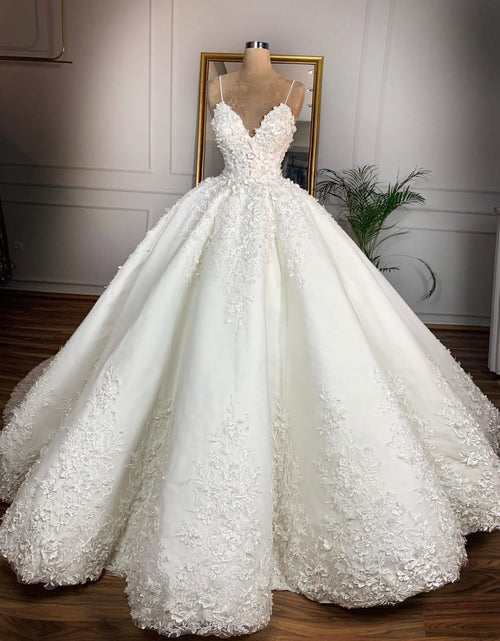 Load image into Gallery viewer, Deep V-neck Sexy Lace Floor-length Wedding Dress Romantic Aura Dignified Wedding Banquet Welcome 2024 New Spring
