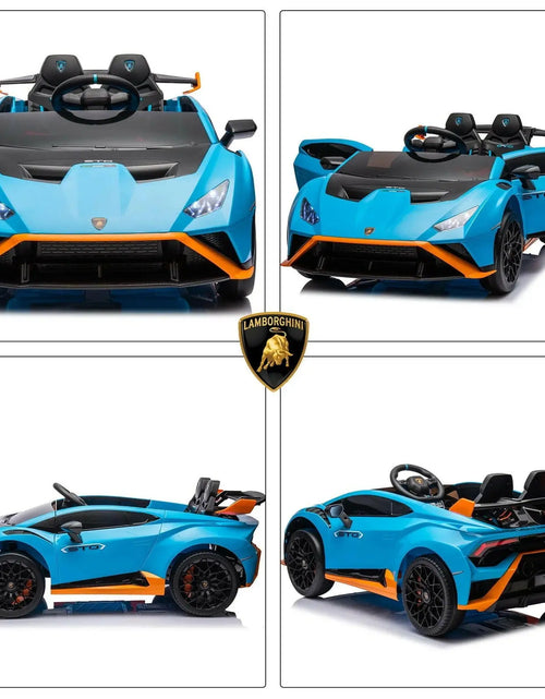 Load image into Gallery viewer, 24V Kids Ride on Car, Licensed Lamborghini STO Electric Car for Boys Girls, 2-Seater Ride on Drift Car with Remote Control, Music, 360° Spin, Max Speed 6Mph, Blue 2668south
