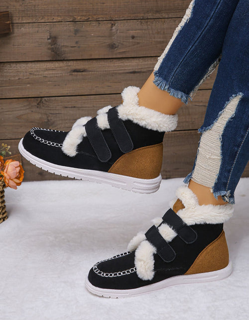 Load image into Gallery viewer, Faux Fur Round Toe Flat Boots
