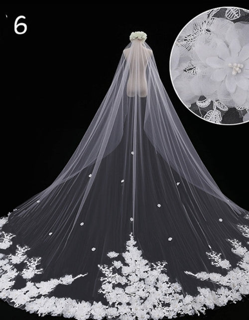 Load image into Gallery viewer, Bridal Wedding Dress Long Tail Luxury Super Fairy Wedding Veil
