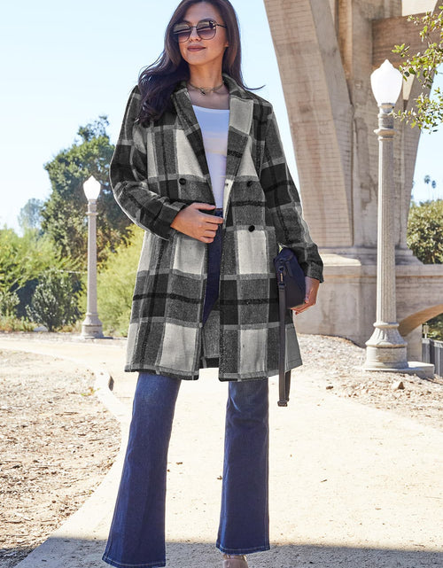 Load image into Gallery viewer, Double Take Full Size Plaid Button Up Lapel Collar Coat
