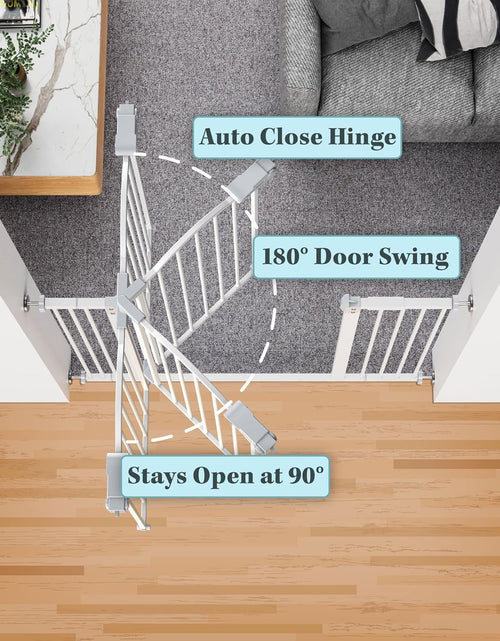 Load image into Gallery viewer, 29-39.6&quot; Baby Gate for Pets, Auto Close Both Sides Dog Gate with One-Hand Opening, 30&quot; Tall Safety Gates for Stairs, Hallways, Bedrooms, Wall Pressure Mount No Drill, White 2668south
