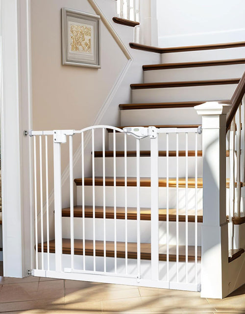 Load image into Gallery viewer, 29-39.6&quot; Baby Gate for Pets, Auto Close Both Sides Dog Gate with One-Hand Opening, 30&quot; Tall Safety Gates for Stairs, Hallways, Bedrooms, Wall Pressure Mount No Drill, White 2668south
