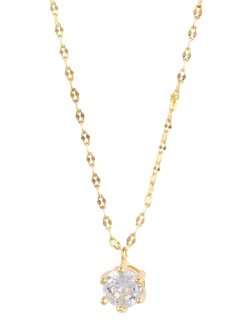 Load image into Gallery viewer, Radiant 14K Gold-Plated Solitaire Pendant Necklace
