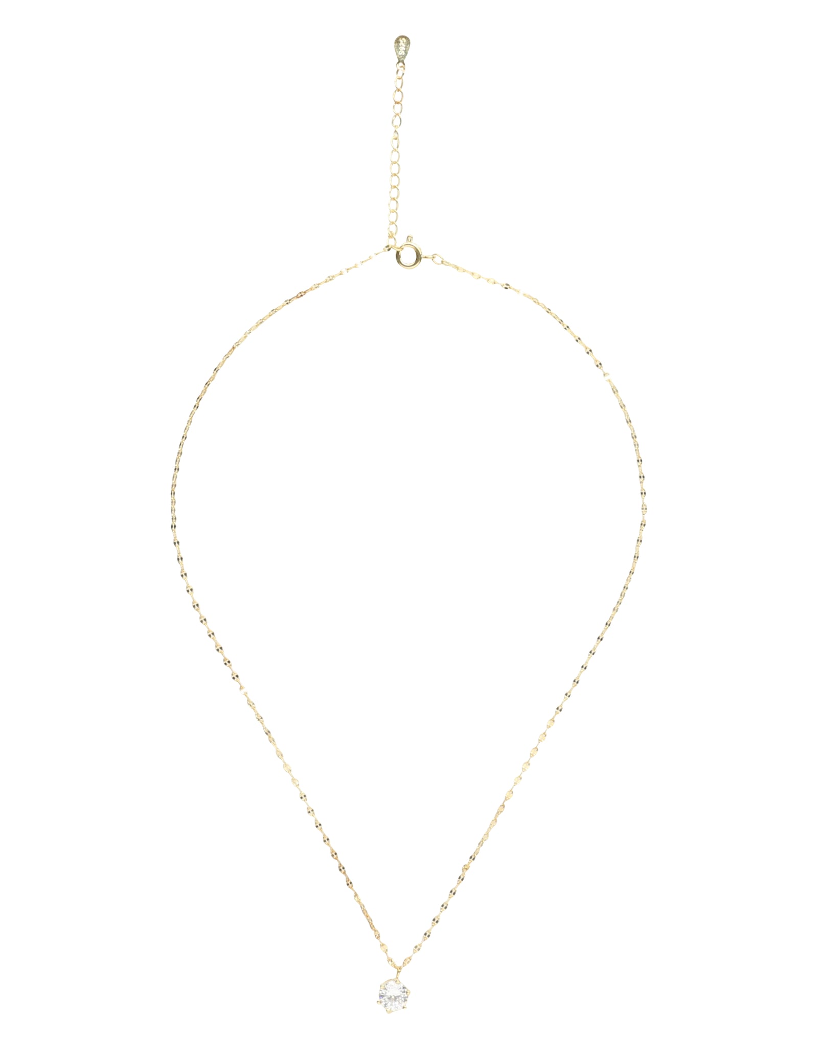 Radiant 14K Gold-Plated Solitaire Pendant Necklace