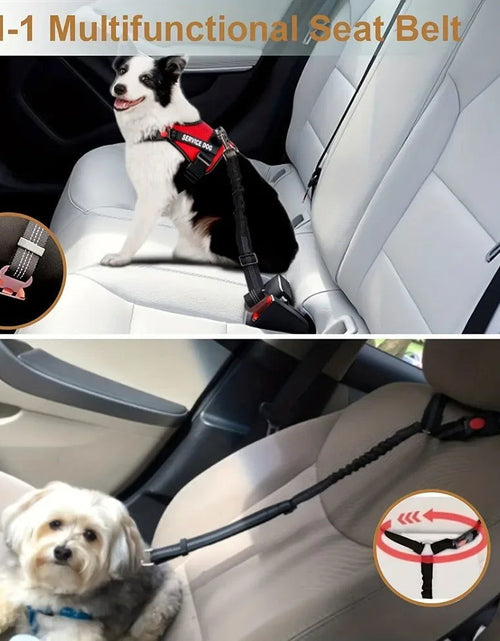 Load image into Gallery viewer, 2Pcs Dog Seat Belt Adjustable Dog Car for Vehicle Pet Safety with Elastic Bungee Buffer Reflective &amp; Durable Car Harness for Dog 2668south
