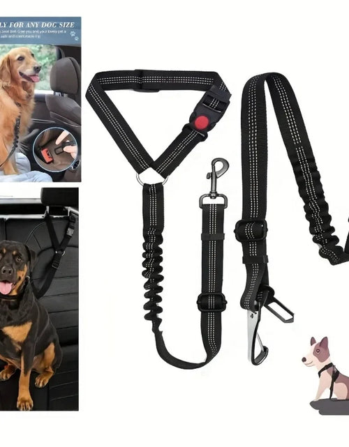 Load image into Gallery viewer, 2Pcs Dog Seat Belt Adjustable Dog Car for Vehicle Pet Safety with Elastic Bungee Buffer Reflective &amp; Durable Car Harness for Dog 2668south
