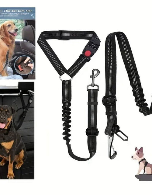 Load image into Gallery viewer, 2Pcs Dog Seat Belt Adjustable Dog Car for Vehicle Pet Safety with Elastic Bungee Buffer Reflective &amp; Durable Car Harness for Dog 2668south
