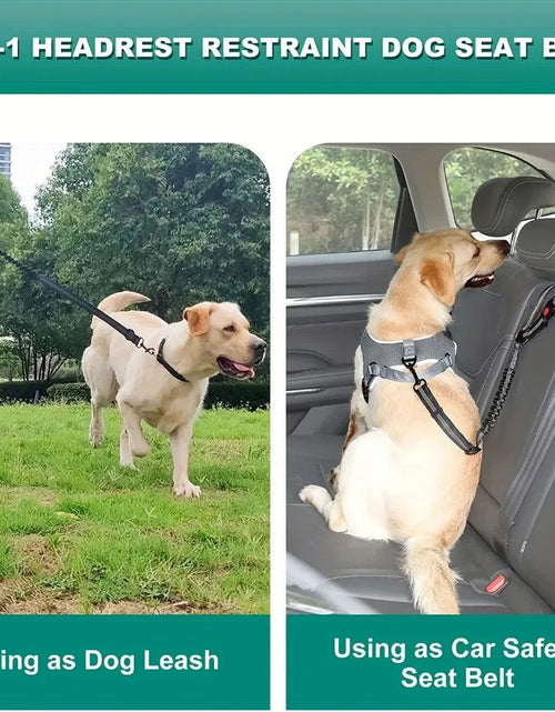 Load image into Gallery viewer, 2Pcs Dog Seat Belt Adjustable Dog Car for Vehicle Pet Safety with Elastic Bungee Buffer Reflective &amp; Durable Car Harness for Dog 2668south
