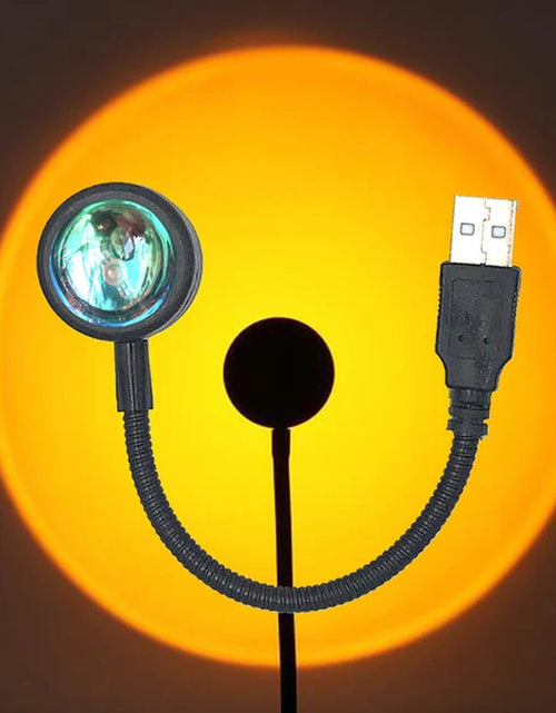 Load image into Gallery viewer, USB Sunset Light Lamp Self Photography Light LED Rainbow Neon Night Light Projector Photography Wall Atmosphere Light
