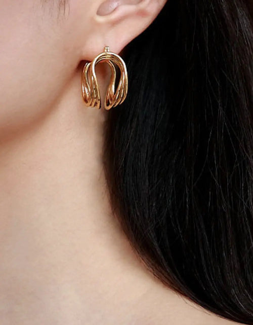 Load image into Gallery viewer, U-Shaped Hoop Earrings Trendsi
