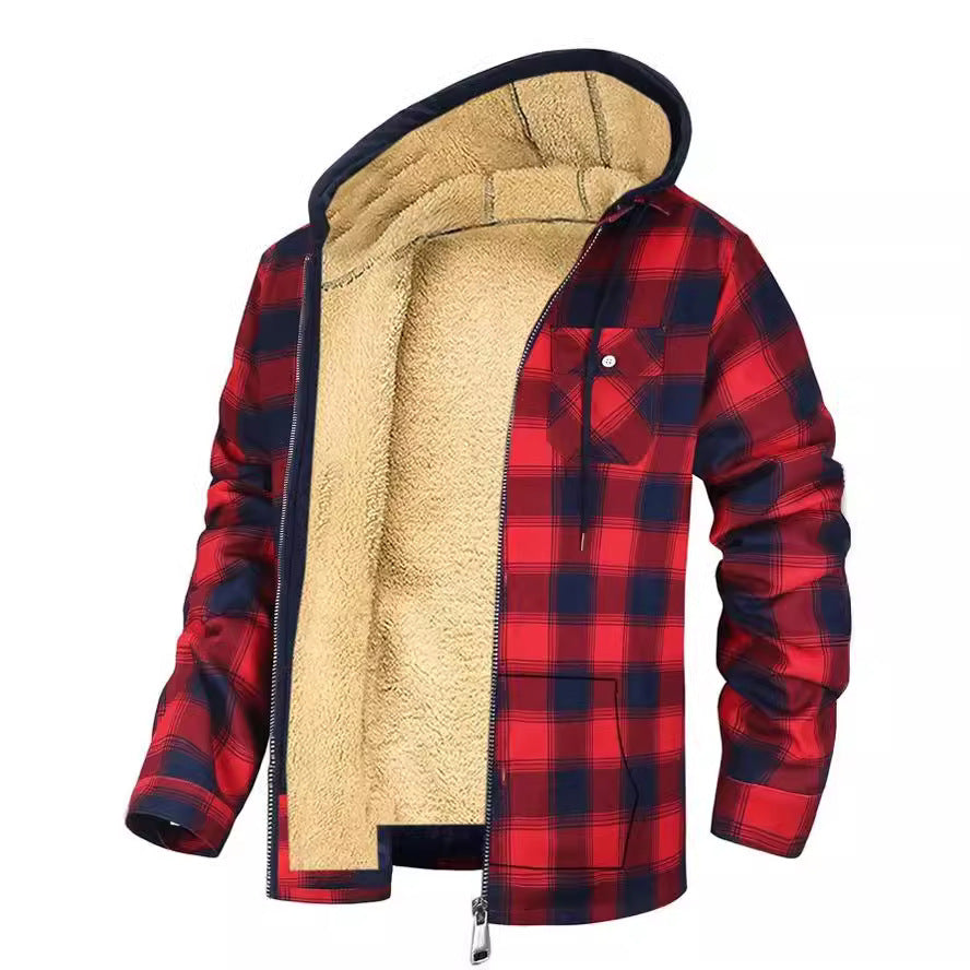 Thickened Cotton-padded Clothes Plaid Long Sleeve Loose My Store