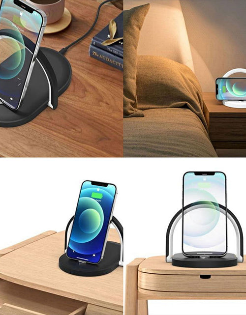 تحميل الصورة إلى عارض المعرض، 3 In 1 Foldable Wireless Charger Night Light Wireless Charging Station Stonego LED Reading Table Lamp 15W Fast Charging Light 2668south
